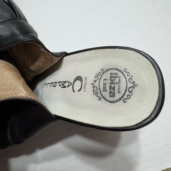 Jeffrey Campbell Sz 7 Black White Ruffle Boot Heel Boho Ankle Peep Toe Bootie - Picture 15 of 16